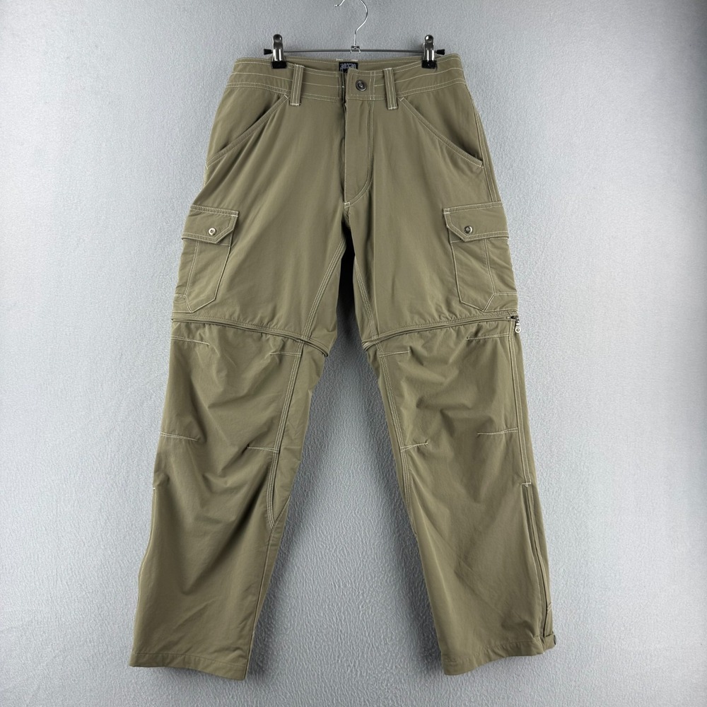 Kuhl Pants Mens 30x30 (Fits 30x28) Beige Renegade Convertible Cargo Zip Off